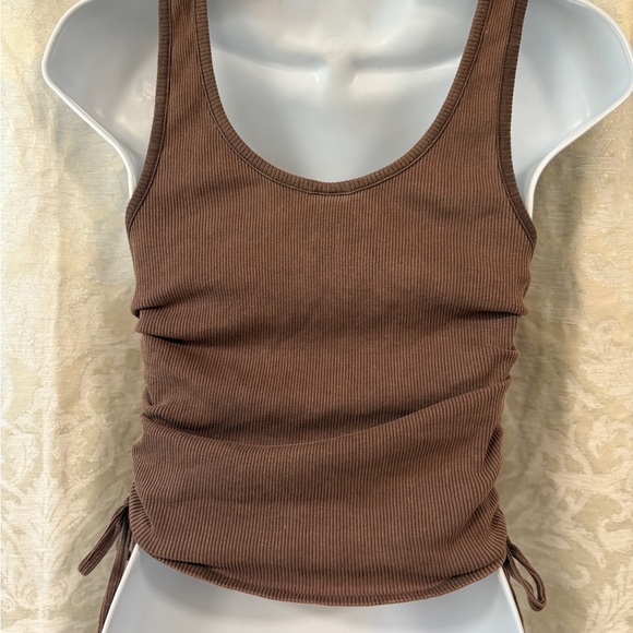 Zine Clothing Chocolate Ribbed Side-Tie Tank - Picture 2 of 7